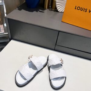 Louis Vuitton Women’s Bom Dia Flat Mule White For Women LV