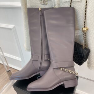 Chanel Women's Ankle Boots With Chain Light Violet For Women 1.5in/4cm