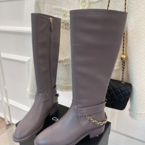 Alternative view of Chanel Women's Ankle Boots With Chain Light Violet For Women 1.5in/4cm