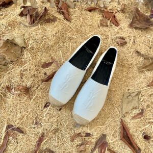 Saint Laurent Women's Ysl Embroidered Espadrilles White For Women YSL 4848900NO609030