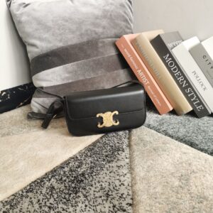 Alternative view of Celine Triomphe Shoulder Bag In Shiny Black For Women‎ 8in/20cm 194143BF4.38NO