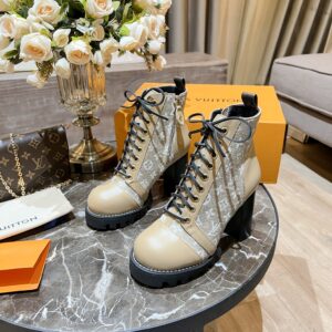 Louis Vuitton Women's Star Trail Ankle Boots Beige For Women LV