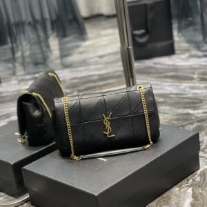 Alternative view of Saint Laurent Jamie Medium Chain Shoulder Bag 9.8in/ 25cm Black Gold Hardware For Women