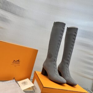 Hermes Fontaine 60 Boots Gray For Women