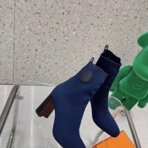 Hermes Volver 90 Ankle Boots Blue For Women 3.5in/9cm H192035Z O5405