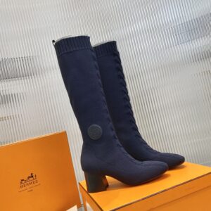 Hermes Fontaine 60 Boots Blue For Women