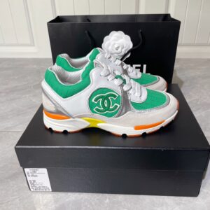 Chanel Women's Sneakers In Fabric Green For Women