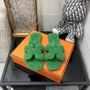 Hermes Oran Sandal Green For Women
