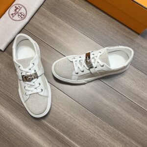 Hermes Casual Sneakers Gray And White For Men