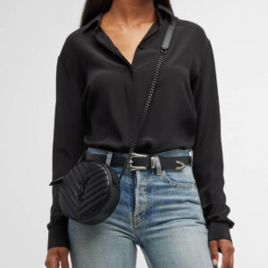Alternative view of Saint Laurent Vinyle Round Camera Crossbody Bag Black 6.6in/16.7cm For Women NMS21_V4HJ4