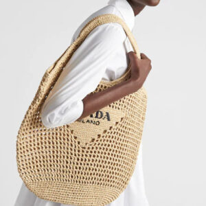 Alternative view of Prada Raffia Tote Bag Beige For Women 1BG424_2A2T_F0018_V_OOO - 20.1 Inches / 51 Cm
