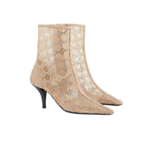 Gucci GG Mid-Heel Boots Rose Beige For Women- ‎750228 F13B0 9941