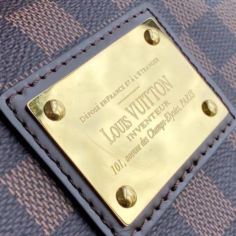 Louis Vuitton Eva 2Way Chain Shoulder Bag 9.8in/ 25cm Brown Damier Ebene For Women N55213