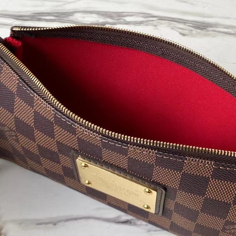 Louis Vuitton Eva 2Way Chain Shoulder Bag 9.8in/ 25cm Brown Damier Ebene For Women N55213