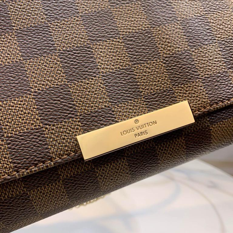 Louis Vuitton Favorite PM Crossbody Bag 9.5in/ 24cm Brown Damier Ebene Gold Hardware For Women N41276