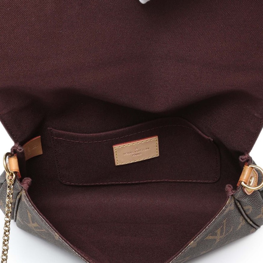 Louis Vuitton Favorite PM Crossbody Bag 9.5in/ 24cm Brown Monogram Canvas Gold Hardware For Women M40717