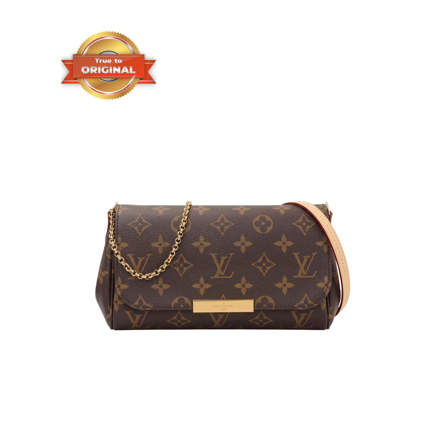 Louis Vuitton Favorite PM Crossbody Bag 9.5in/ 24cm Brown Monogram Canvas Gold Hardware For Women M40717