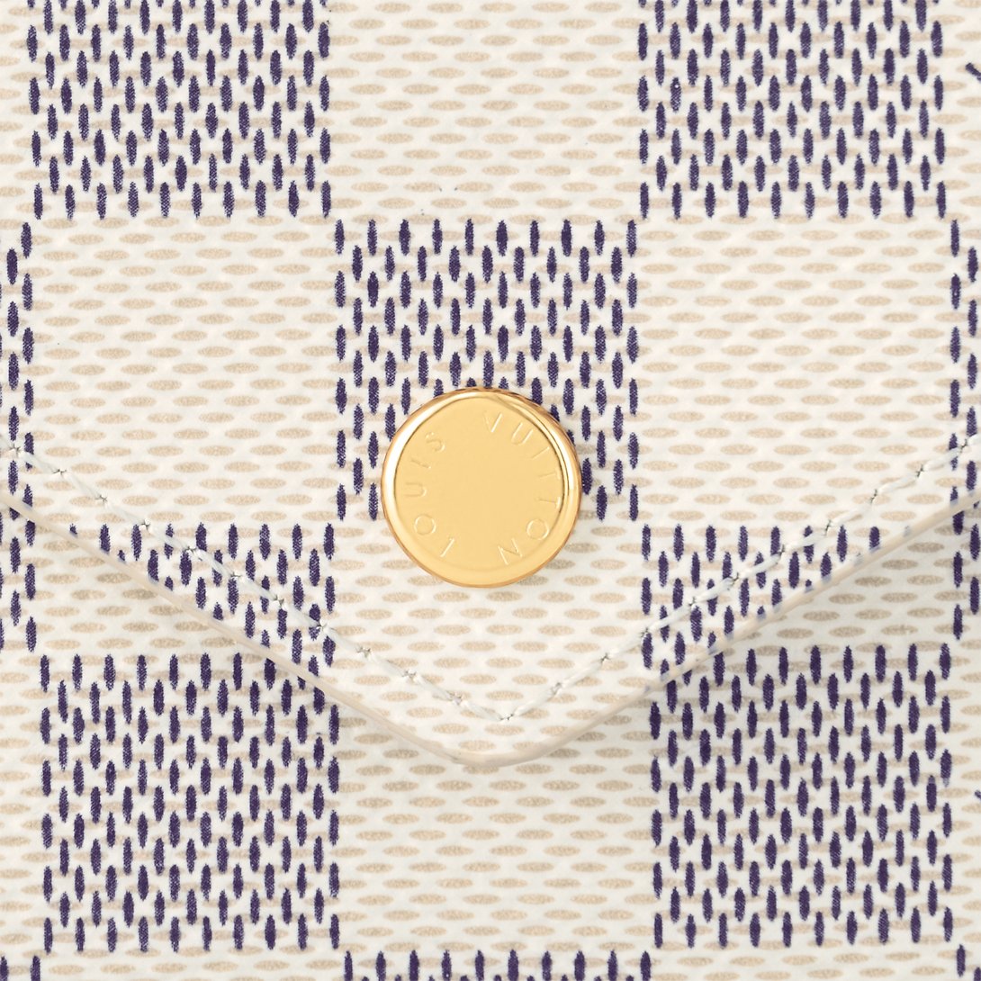 Louis Vuitton Victorine Wallet 4.7in/ 12cm Ballerine Pink Damier Azur For Women N64022