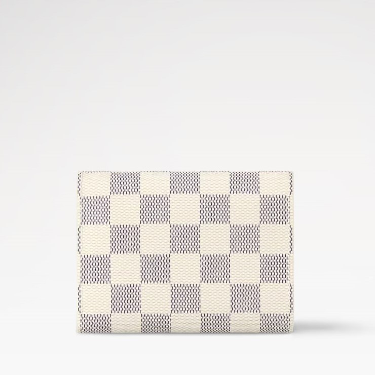 Louis Vuitton Victorine Wallet 4.7in/ 12cm Ballerine Pink Damier Azur For Women N64022